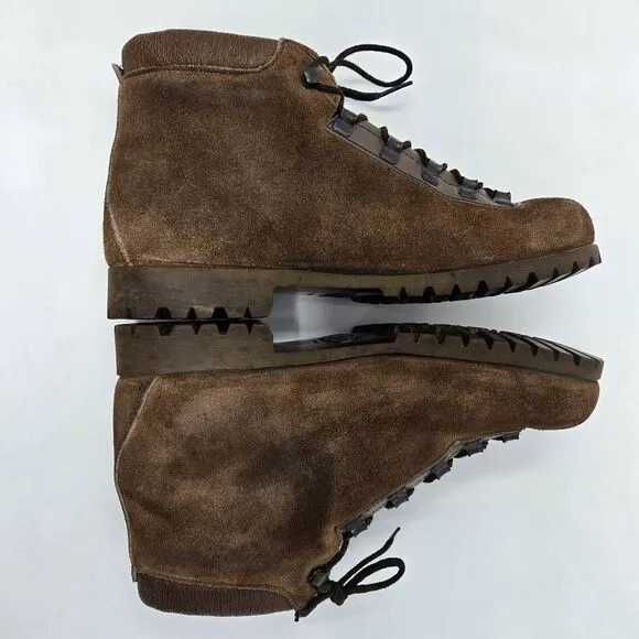 DUNHAM TYROLEANS MADE IN ITALY BROWN SUEDE HIKING TRAIL BOOTS MENS SIZE 8