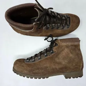 DUNHAM TYROLEANS MADE IN ITALY BROWN SUEDE HIKING TRAIL BOOTS MENS SIZE 8