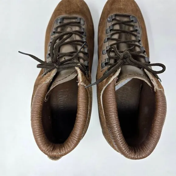 DUNHAM TYROLEANS MADE IN ITALY BROWN SUEDE HIKING TRAIL BOOTS MENS SIZE 8