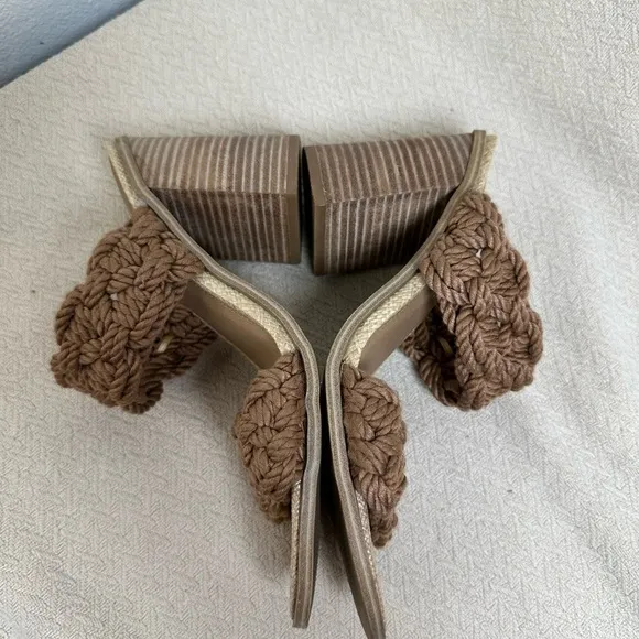 DV By Dolce Vita Toffee Roulette Block Heel Slide Sandal Fashion Slip-On Size 10