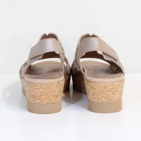Earth Metallic Blush Buran Rosa Leather Open Toe Sandal NWT