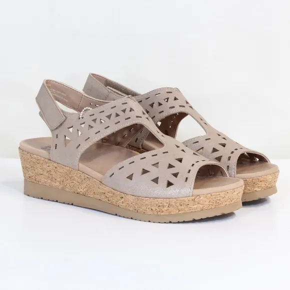 Earth Metallic Blush Buran Rosa Leather Open Toe Sandal NWT