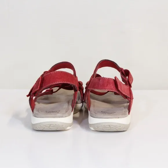 Earth Origins Savoy Slade Red Pepper Suede Open Toe Adjustable Strap Sandal NWT