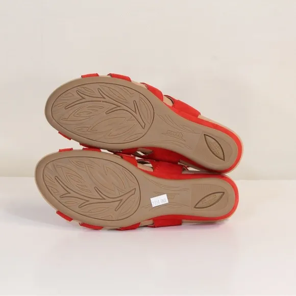 Earth Pisa Chatham Spicy Red Suede Open Toe Gladiator Sandal NWT NIB