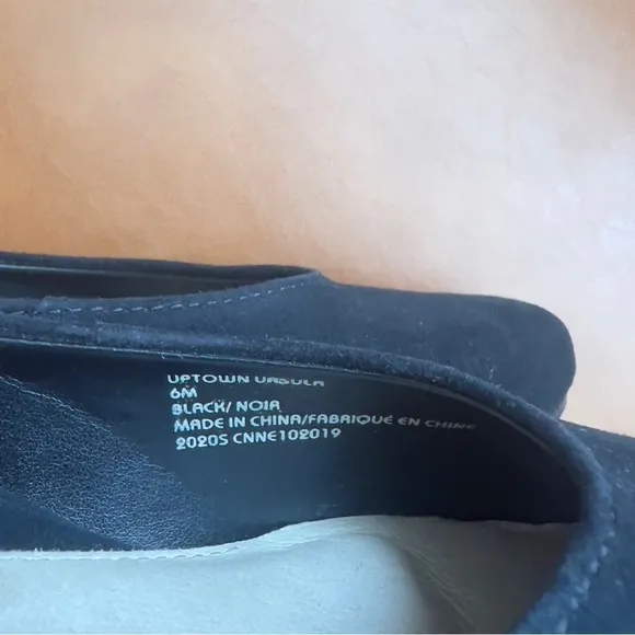 Earth Ursula Sz 6 Slingback Closed Toe Shoes Flats Sandals Suede Leather Black