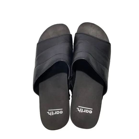 Earth Womens 11M Sandal Black 70's Style Pine Tiga Slip-On 2&quot; Platform Slide