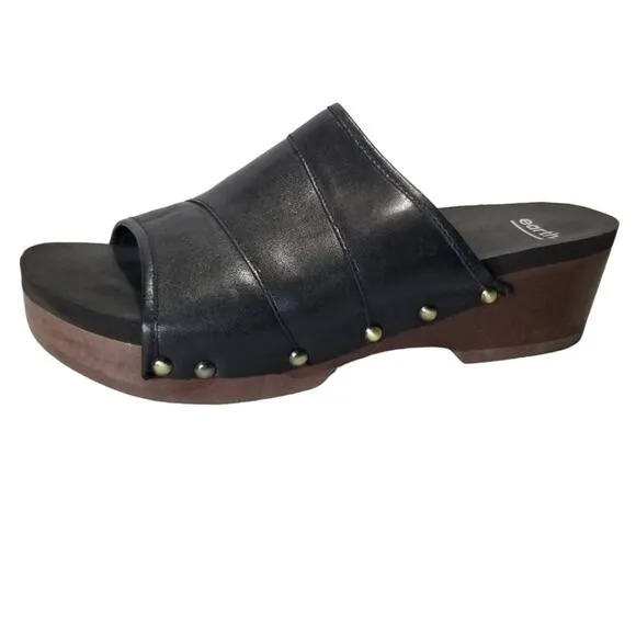 Earth Womens 11M Sandal Black 70's Style Pine Tiga Slip-On 2&quot; Platform Slide