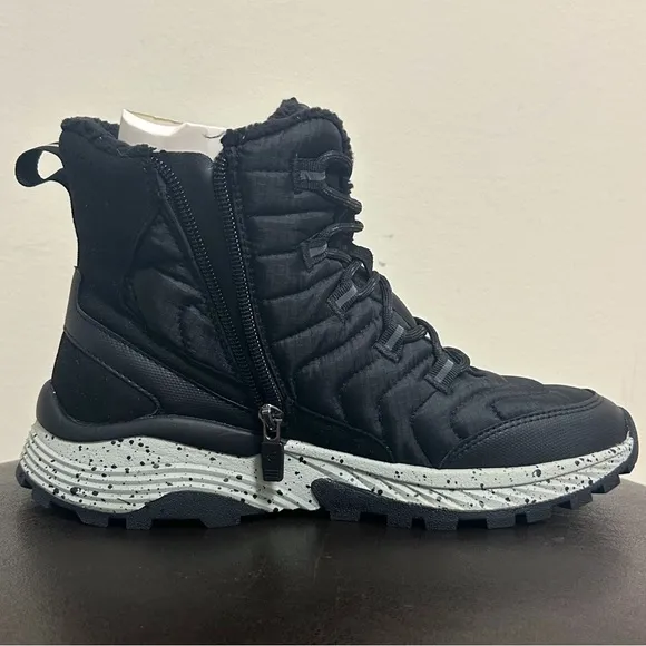 Easy Spirit Black Grey Marnie2 Faux Shearling Lined Ankle Boots NIB 7.5 Marnie 2