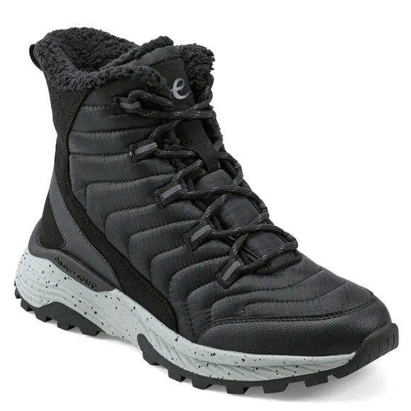 Easy Spirit Black Grey Marnie2 Faux Shearling Lined Ankle Boots NIB 7.5 Marnie 2