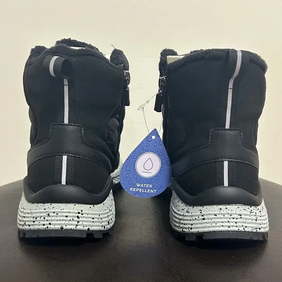 Easy Spirit Black Grey Marnie2 Faux Shearling Lined Ankle Boots NIB 7.5 Marnie 2
