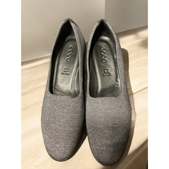 ECCO Felicia Stretch Slip-On Wedge Loafers Dark Heathered Grey EU 41 US 10-10.5