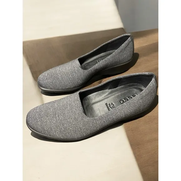 ECCO Felicia Stretch Slip-On Wedge Loafers Dark Heathered Grey EU 41 US 10-10.5