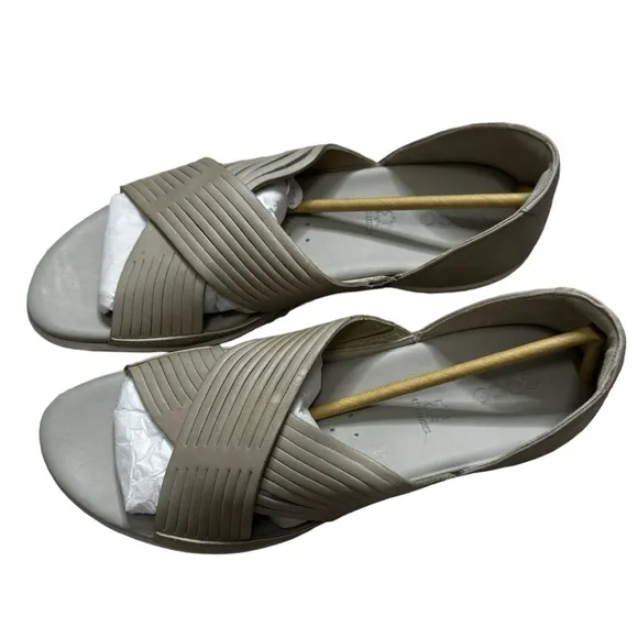 ECCO Flash Criss Cross Women’s Taupe Leather Sandals Size 42