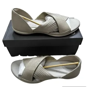 ECCO Flash Criss Cross Women’s Taupe Leather Sandals Size 42