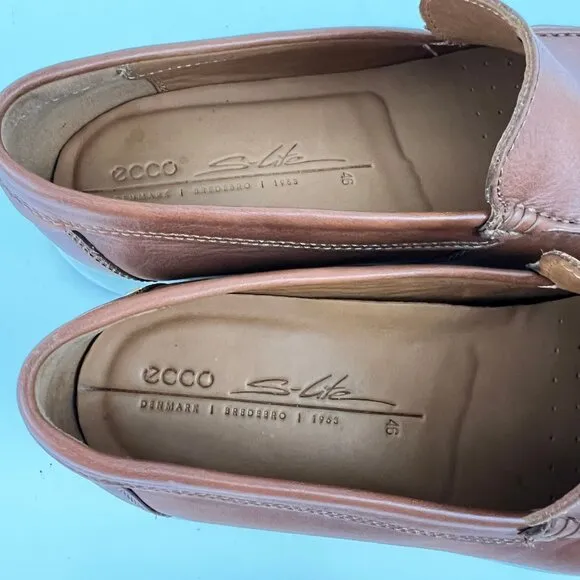 ECCO  Lite Moc Men's Leather Moccasin Brown Size EU 46 12-12 1/2