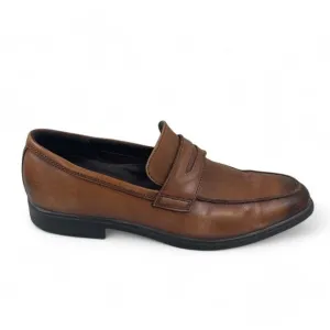 Ecco Men's Melbourne Penny Loafer US 11 EUR 45 Brown Dress Shoes Office Preppy