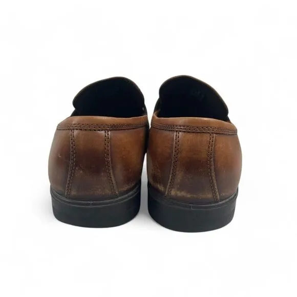 Ecco Men's Melbourne Penny Loafer US 11 EUR 45 Brown Dress Shoes Office Preppy