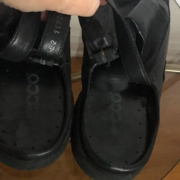 ECCO Slingback Flats Black Leather Upper &amp; insole