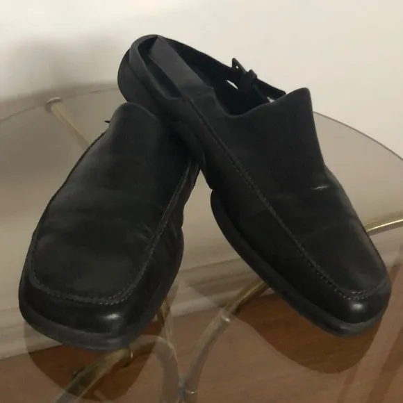 ECCO Slingback Flats Black Leather Upper &amp; insole