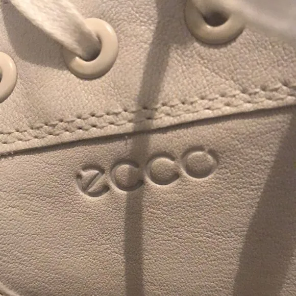 ECCO Casual Soft Lightweight White Leather Sneakers Size 13