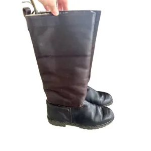 Eddie Bauer Dark Brown Leather &amp; Shearling Lined Calf Riding Boots
