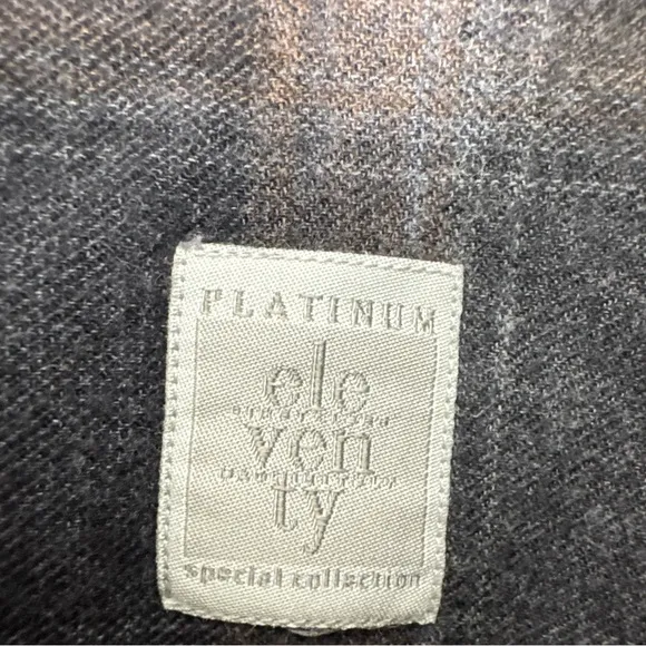 Eleventy Platinum Snap Front Flannel Shirt | Size M | Made in Italy | Melange
