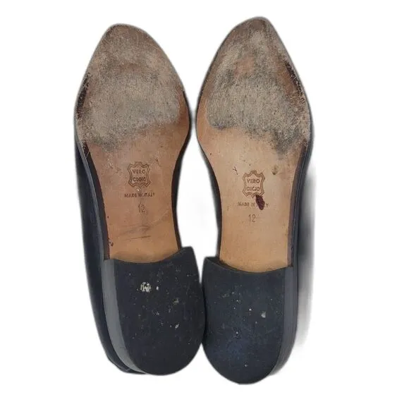 Emilio Franco Black Striped Slip On Loafers
