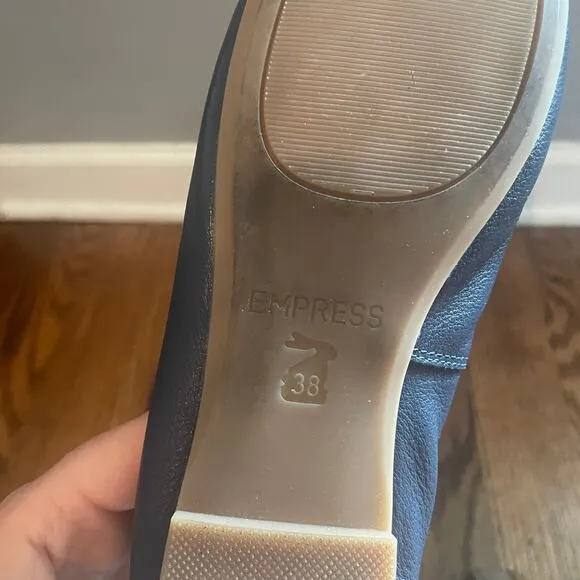 empress square toe leather flats