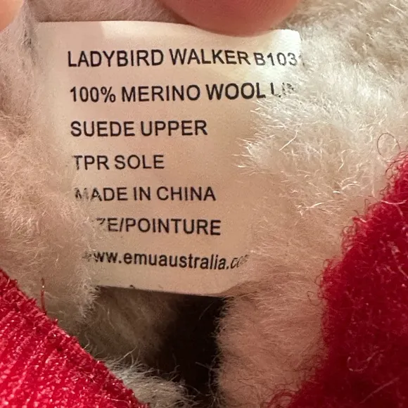 Emu Australia Shearling Red Ladybug Toddler Baby Boots, NEW NWOB