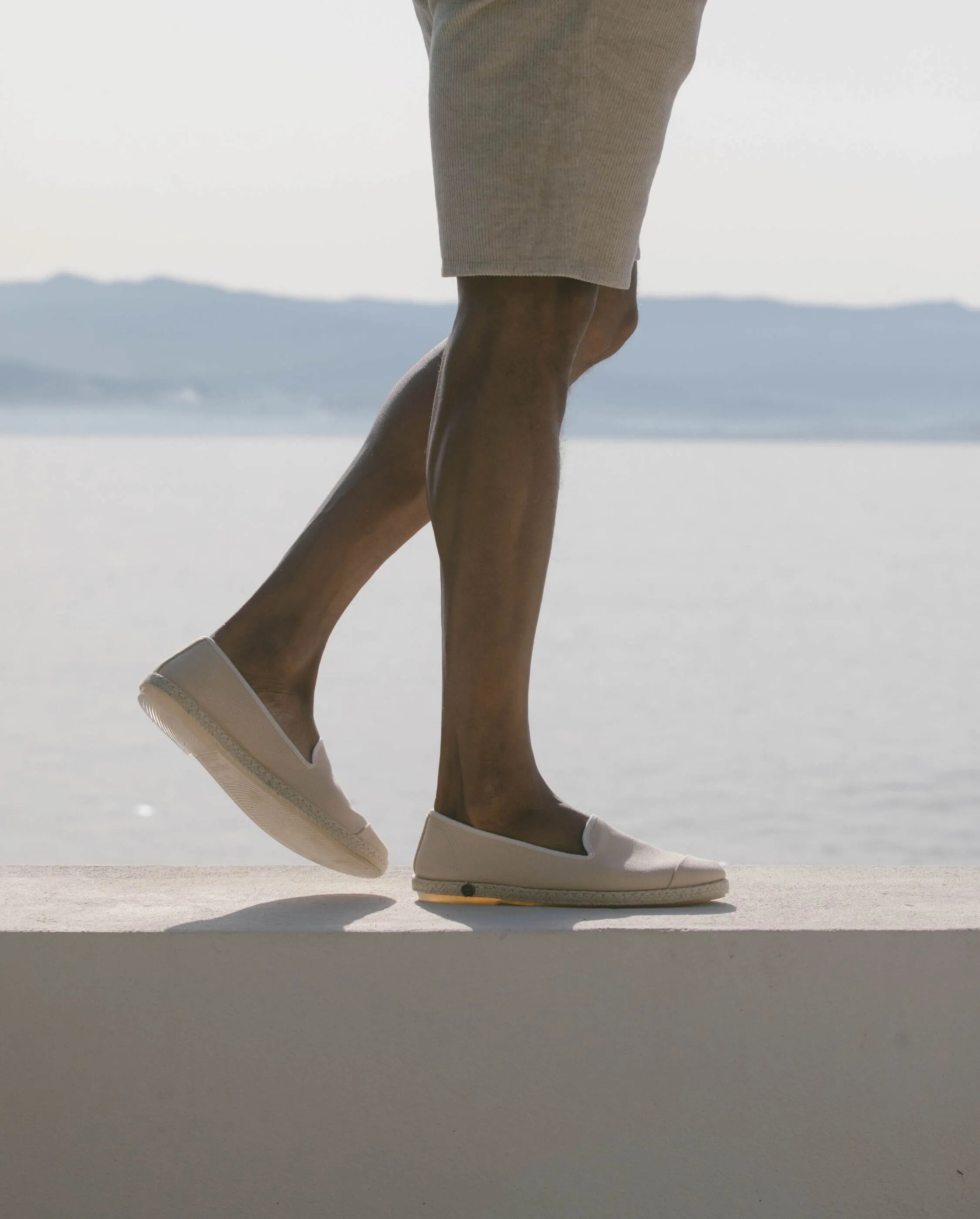Espadrille homme coton, ivoire