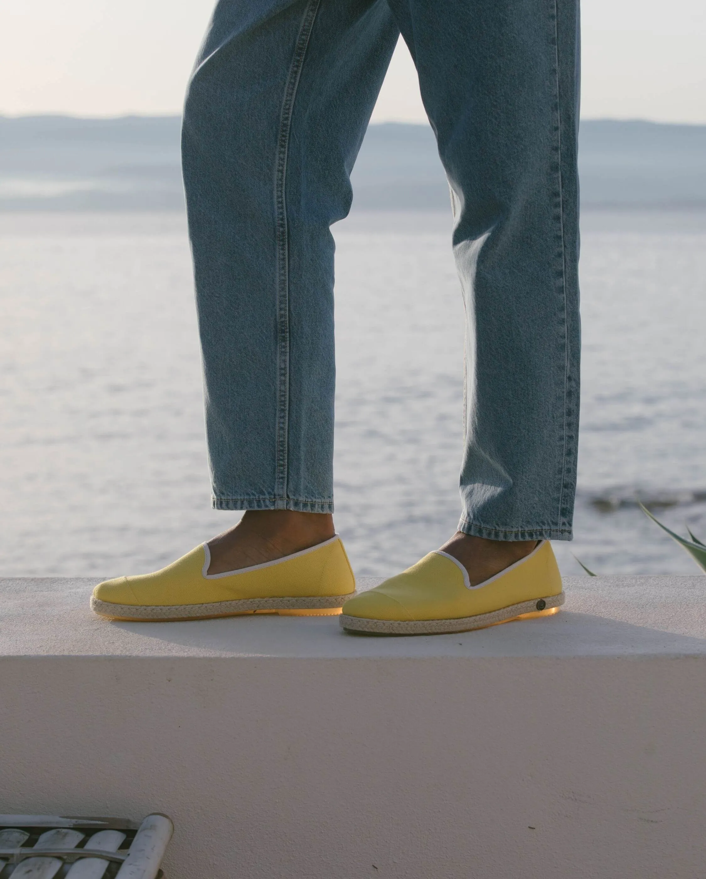Espadrille homme coton, jaune