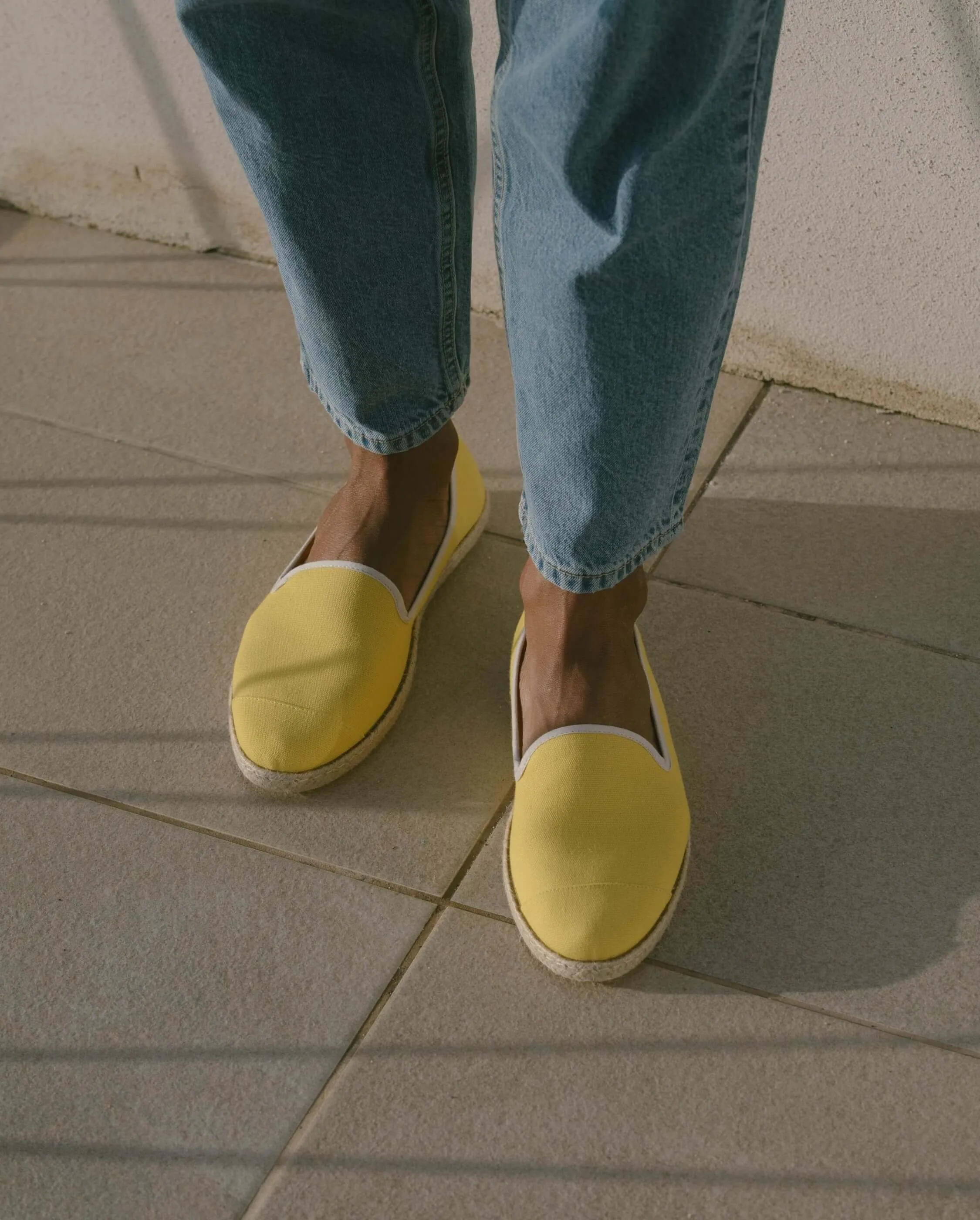 Espadrille homme coton, jaune