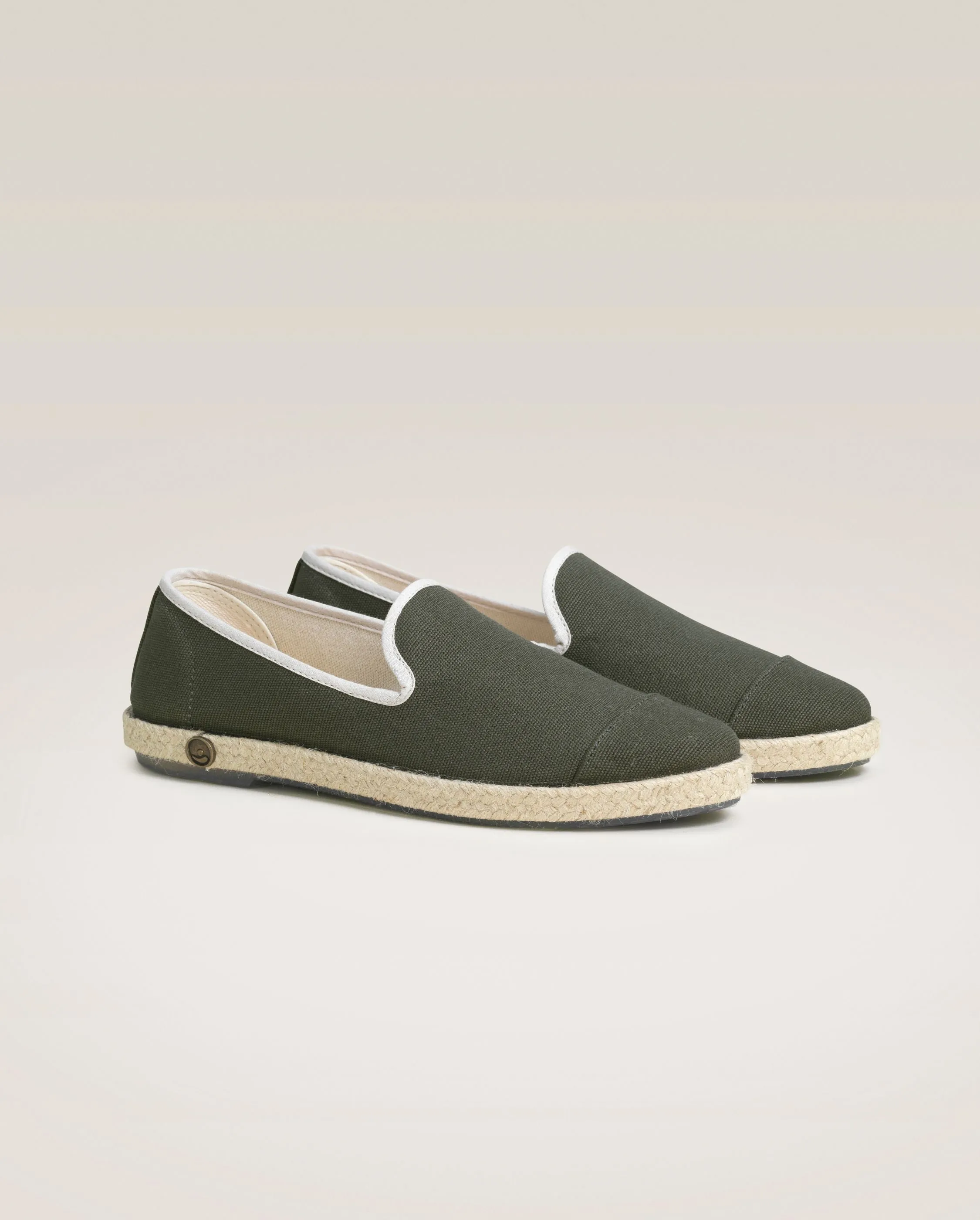 Espadrille homme coton, kaki