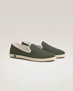 Espadrille homme coton, kaki