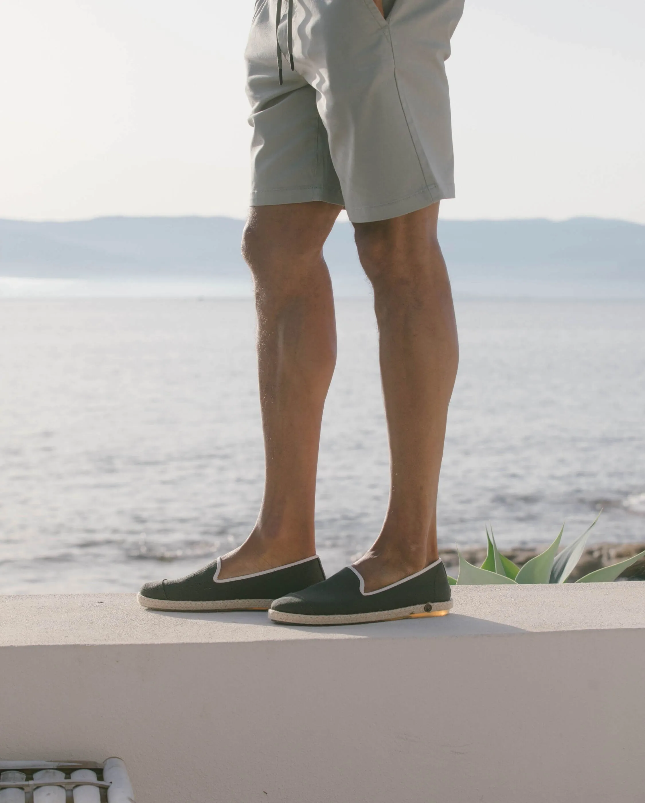 Espadrille homme coton, kaki