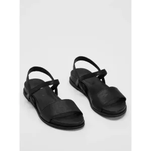 EUC Eileen Fisher Demo Black Leather Ankle-Strap Sandal Sz 11