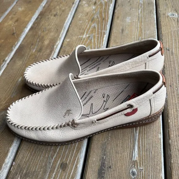 EUC Fluchos Premium Leather Cream Slip on Loafers in Men's 45 / US 12