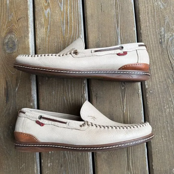 EUC Fluchos Premium Leather Cream Slip on Loafers in Men's 45 / US 12