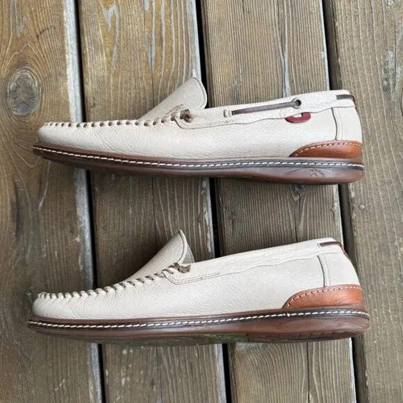 EUC Fluchos Premium Leather Cream Slip on Loafers in Men's 45 / US 12