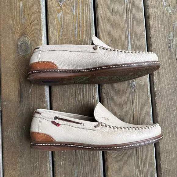 EUC Fluchos Premium Leather Cream Slip on Loafers in Men's 45 / US 12