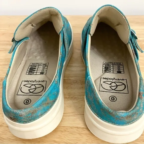 Everglades Slip On Comfort Mules Loafers in Rusted Turquoise, Women’s Size 9