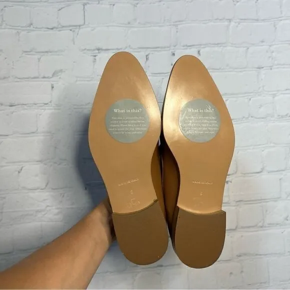 Everlane caramel leather pointed tapered toe loafers size 8 new