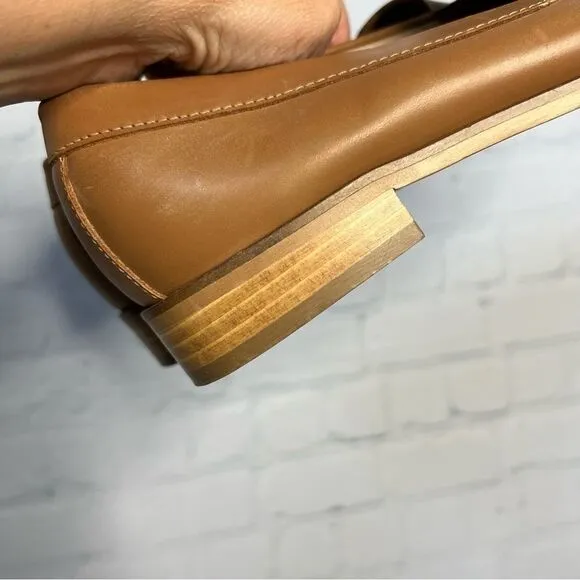 Everlane caramel leather pointed tapered toe loafers size 8 new