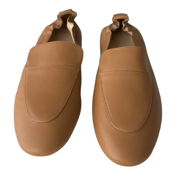 EVERLANE Caramel Tan The Day Loafer Preppy Flats Leather Modern Classic, 10.5