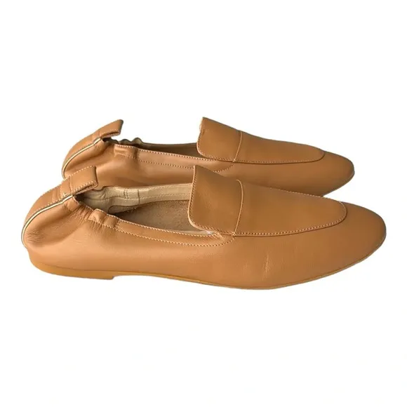 EVERLANE Caramel Tan The Day Loafer Preppy Flats Leather Modern Classic, 10.5