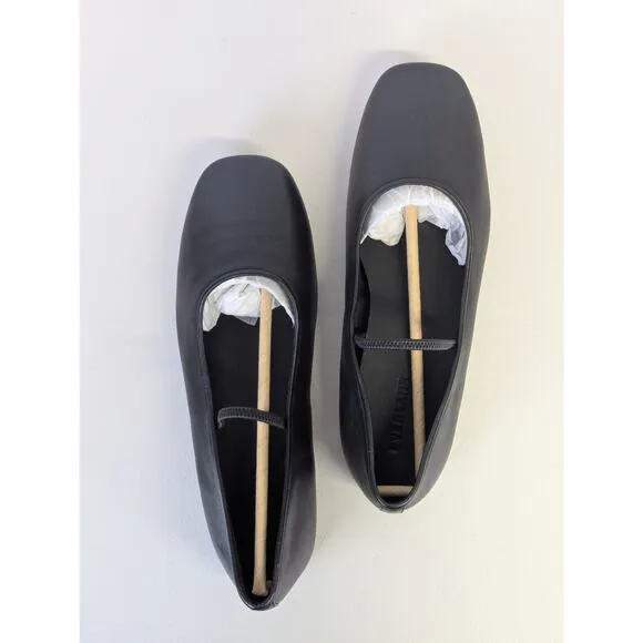 Everlane Day Mary Jane Ballet Flats Womens 9 Black Leather Preppy Minimal NWOT