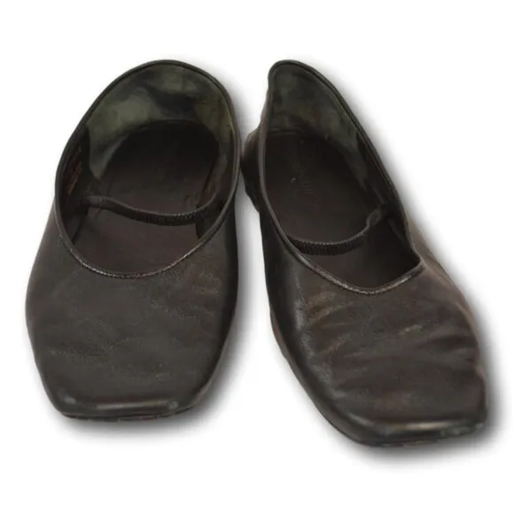 Everlane Day Mary Jane Leather Flats Women's Size: 9 Black Square Toe