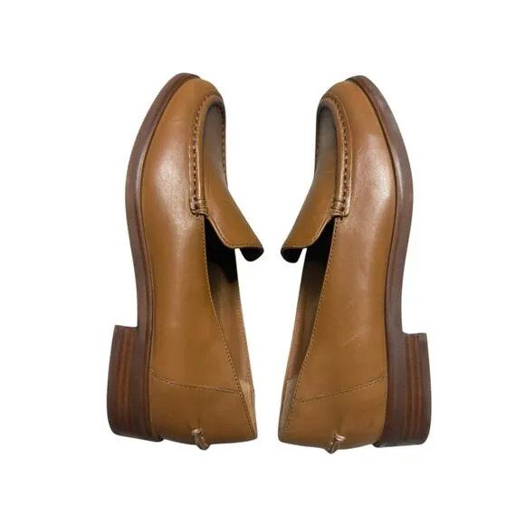 Everlane Loafers Women 7 Camel Brown Leather Slip On Minimalist Clean Girl