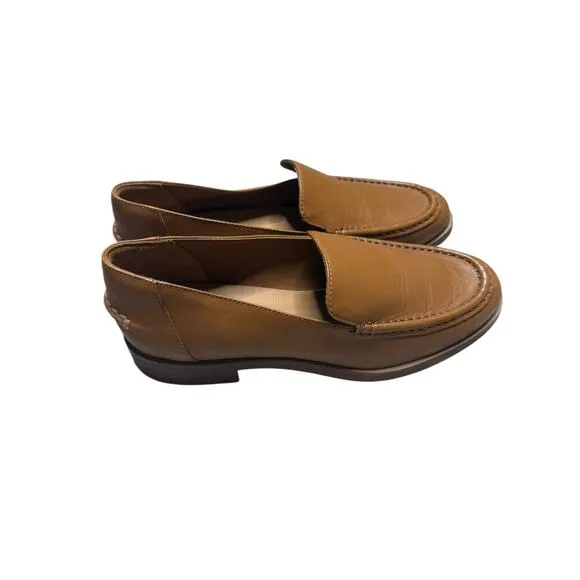 Everlane Loafers Women 7 Camel Brown Leather Slip On Minimalist Clean Girl