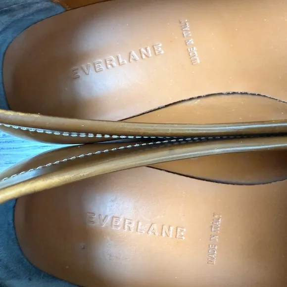 EVERLANE Modern Penny Loafers Shoes Classic Preppy Patent Leather Italy Cognac 8